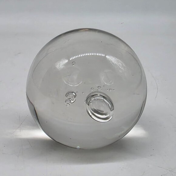 Murano Style Glass Large & Small Bubbles Paperweight Orb Decor 2.75" Clear - Picture 7 of 10